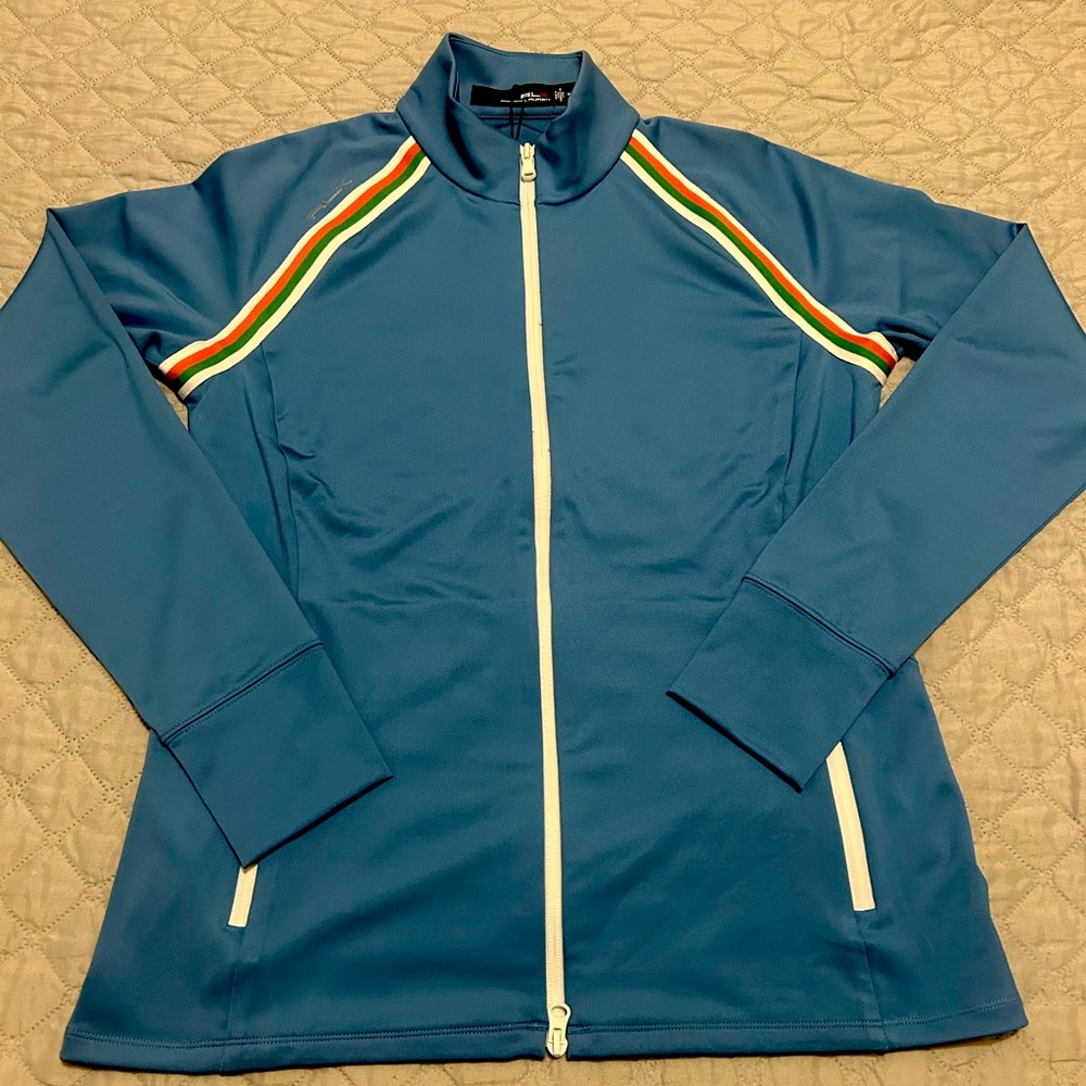 Womens RLX Interlock Full Zip Mid Layer Refined Light Blue NEW WITH TAGS